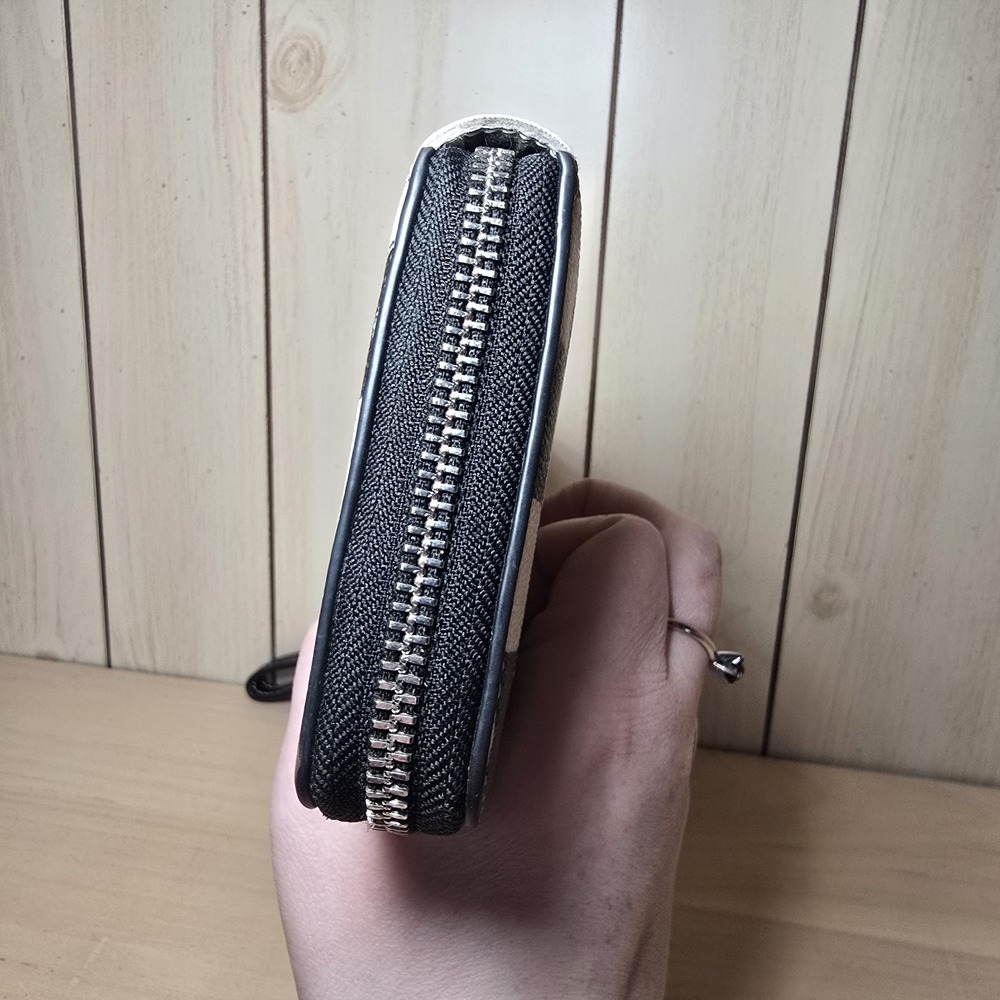 Coach Long Zip Around Wallet Black & White Checkerboard Print model CR622 Rare - Picture 8 of 16